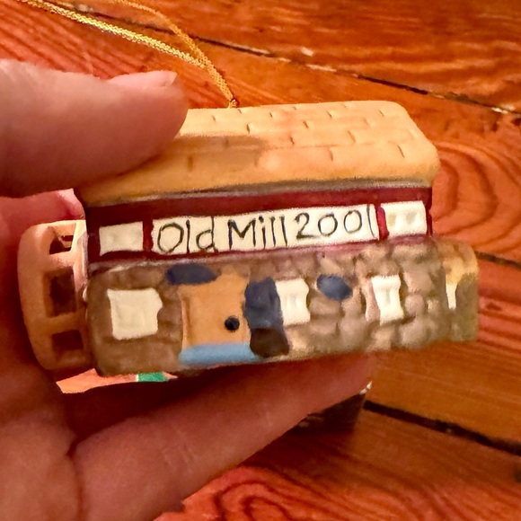 Set of 2 Vintage Badcock Bell Ornaments Old Mill & Post Office in Original Boxes - Picture 3 of 16